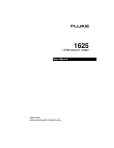 Fluke 1625 GEO Earth Ground Tester Manual PDF