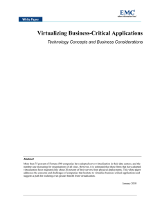 Virtualizing Business-Critical Applications
