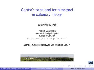 Cantor`s back-and-forth method in category theory