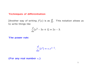 Techniques of differentiation [Another way of writing f (x) is as . This