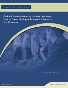 Critical Communications for Business Continuity