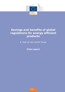 Savings and benefits of global regulations for energy