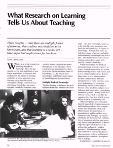 What Research on Learning Tells Us About Teaching