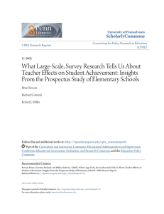 What Large-Scale, Survey Research Tells Us About Teacher Effects
