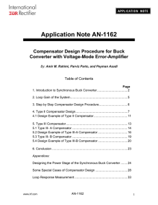 Compensator Design Procedure for Buck Converter with