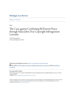 The Case against Combating BitTorrent Piracy through Mass John