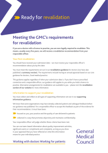 Revalidation: Meeting the GMC`s requirements for revalidation