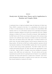 Steady-state Ab Initio Laser Theory and its Applications in Random