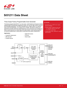 Si51211 Data Sheet -- Three Output Factory Programmable Clock