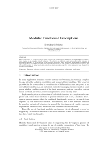 Modular Functional Descriptions - Software and Systems Engineering