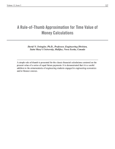 A Rule-of-Thumb Approximation for Time Value of Money Calculations