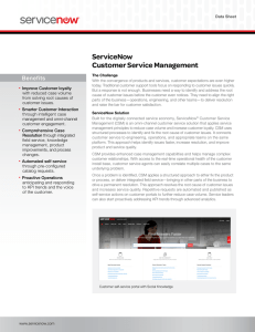 Customer Service Management Datasheet