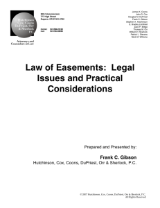 Law of Easements: Legal Issues and Practical