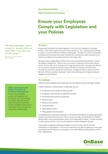 Ensure your Employees Comply with Legislation