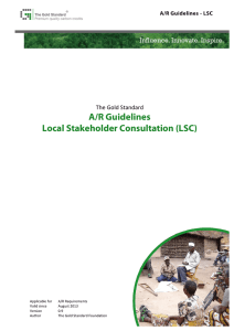 Local Stakeholder Consultation (LSC)