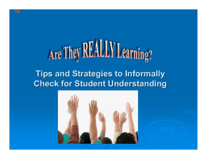 Tips and Strategies to Check for Student Understanding