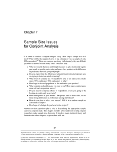Sample Size Issues for Conjoint Analysis