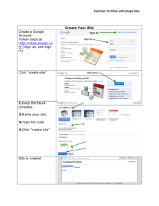Create Your Site Create a Google Account