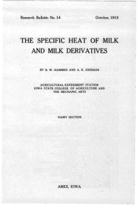 THE SPECIFIC HEAT OF MILK AND MILK DERIVATIVES