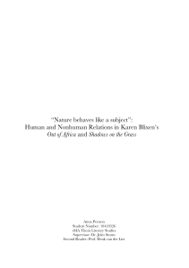 “Nature behaves like a subject”: Human and Nonhuman Relations in