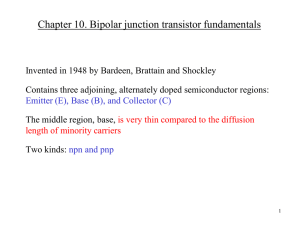 Chapter 10. Bipolar junction transistor fundamentals