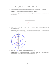 Polar, Cylindrical, and Spherical Coordinates