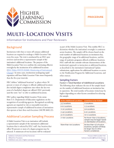Multi-Location Visits - The Higher Learning Commission