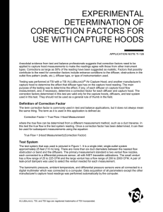 Experimental Determination of Correction Factors for Use with
