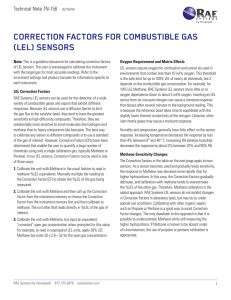 correction factors for combustible gas (lel) sensors