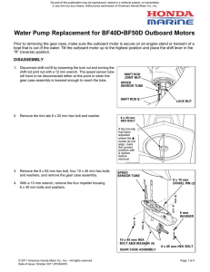 Water Pump Replacement for BF40D•BF50D Outboard