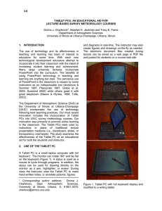 TABLET PCS: AN EDUCATIONAL AID FOR LECTURE