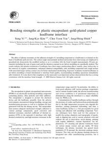 Bonding strengths at plastic encapsulant±gold-plated