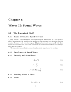 Chapter 6 Waves II: Sound Waves