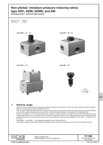 Non-piloted miniature pressure reducing valves type ADC, ADM