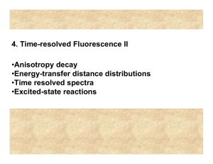 4. Time-resolved Fluorescence II •Anisotropy decay •Energy