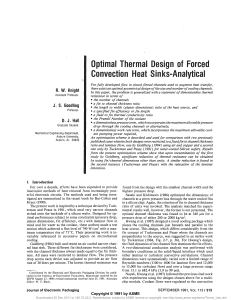 Optimal Thermal Design of Forced Conwection Heat Sinks