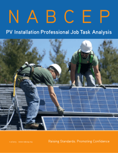 PV Installation Professional Job Task Analysis