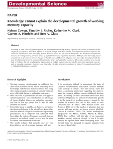 Knowledge cannot explain the developmental growth of working