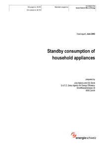 Standby consumption of household appliances