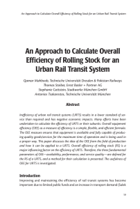 An Approach to Calculate Overall Efficiency of Rolling Stock for an