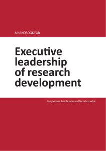 A handbook for executive leadership of research development