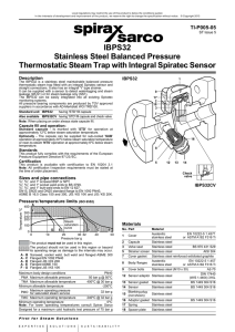 IBPS32 Stainless Steel Balanced Pressure