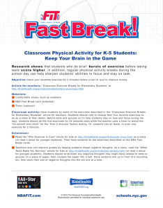 Classroom Physical Activity for K-5 Students