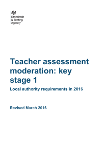 KS1 Teacher assessment moderation: LA requirements