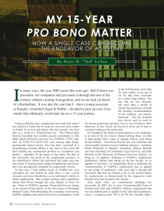 my 15-year pro bono matter