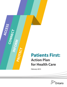 2015 Patients First: Action Plan for Health Care