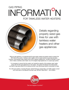 Details regarding properly sized gas lines for use with