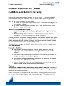 Isolation and barrier nursing