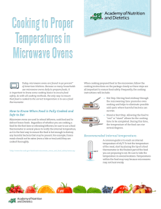 Cooking to Proper Temperatures in Microwave Ovens Cooking to