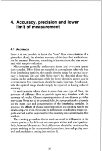 4. Accuracy, precision and lower limit of measurement